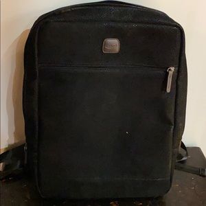 NWT Bric’s suede backpack, black,2 sections, zips